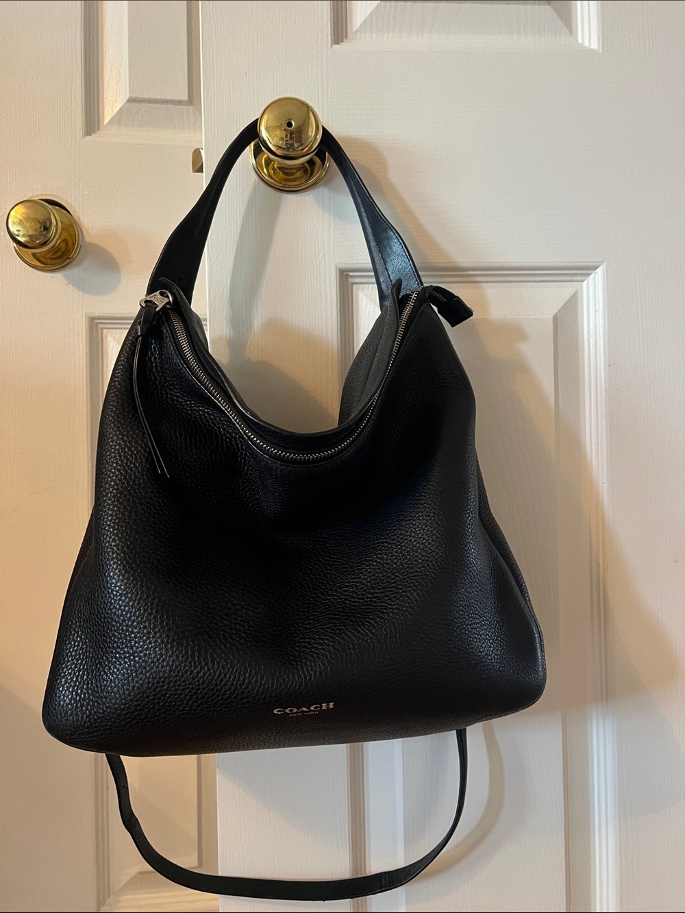 Coach Black Pebbled Leather Bleecker Sullivan Hobo bag